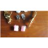 Image 2 : Misc. Costume Jewelry Pieces: 4 Pairs Earrings, Link Chain, etc.