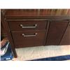 Image 2 : Wooden Credenza w/Cabinet and File Drawers, Wood Veneer, 69" X 19" X 28" H