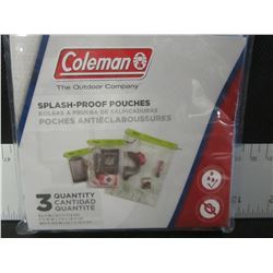 New 3 Pack of Coleman splash proof pouches/ 5x7 - 7x10 - 10.5x13.5