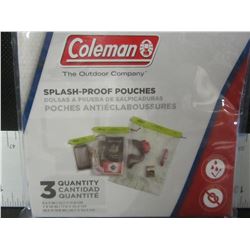 New 3 Pack of Coleman splash proof pouches/ 5x7 - 7x10 - 10.5x13.6