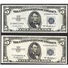 Image 1 : Lot of (2) 1953A $5 Silver Certificate Notes