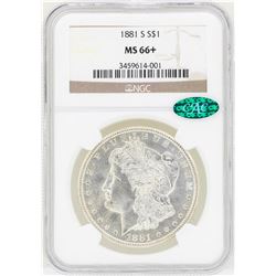 1881-S $1 Morgan Silver Dollar Coin NGC MS66+ CAC