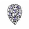 Image 2 : 14KT Black Rhodium 1.32 ctw Tanzanite and Diamond Ring