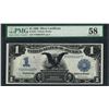 Image 1 : 1899 $1 Black Eagle Silver Certificate Note Fr.233 PMG Choice About Uncirculated