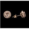 Image 2 : 14KT Rose Gold 1.54 ctw Morganite and Diamond Earrings