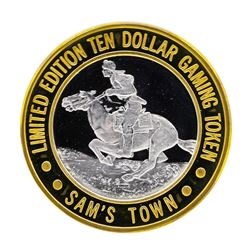 .999 Silver Sam's Town Las Vegas Nevada $10 Casino Limited Edition Gaming Token