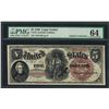 Image 1 : 1880 $5 Legal Tender Note Fr.70 PMG Choice Uncirculated 64