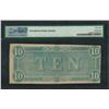 Image 2 : 1864 $10 Confederate States of America Note T-68 PMG Choice About Uncirculated 5