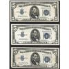 Image 1 : Lot of (3) 1934D $5 Silver Certificate Notes