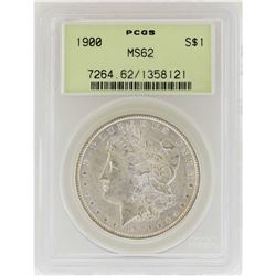 1900 $1 Morgan Silver Dollar Coin PCGS MS62