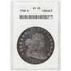 Image 1 : 1798 $1 Flowing Hair Silver Dollar Coin ANACS VF25