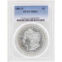 1881-S $1 Morgan Silver Dollar Coin PCGS MS63