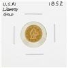 Image 1 : 1852 $1 Liberty Head Gold Dollar Coin