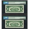 Image 2 : Lot of (2) Consecutive 1963 $2 Legal Tender Notes PMG Superb Gem Uncirculated 67