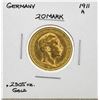 Image 1 : 1911A Germany 20 Mark Gold Coin