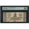 Image 1 : 1862 $5 The State of Georgia Obsolete Note PMG Choice Uncirculated 64EPQ