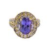 Image 1 : 14KT Yellow Gold 4.23 ctw Tanzanite and Diamond Ring