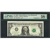 Image 1 : 1999 $1 Federal Reserve Note Cutting ERROR PMG Choice About Uncirculated 58EPQ