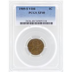 1909-S VDB Lincoln Wheat Penny Coin PCGS XF40