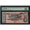 Image 1 : 1864 $10 Confederate States of America Note T-68 PMG Choice Uncirculated 63EPQ