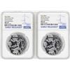 Image 1 : Lot of (2) 2018 Niue $2 Star Wars Stormtrooper Silver Coins NGC MS70 Early Relea