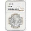 Image 1 : 1885 $1 Morgan Silver Dollar Coin NGC MS66