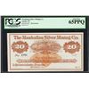 Image 1 : 1870's $20 Manhattan Silver Mining Co. Obsolete Note PCGS Gem New 65PPQ