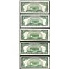 Image 2 : Lot of (5) 1953 $5 Silver Certificate Notes