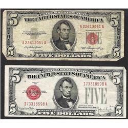 Lot of 1928/1953 $5 Legal Tender Notes