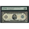 Image 1 : 1914 $5 Federal Reserve Note Chicago Fr.868 PMG Choice Fine 15