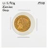 Image 1 : 1908 $2 1/2 Indian Head Quarter Eagle Gold Coin