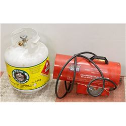 49,600 BTU FORCED AIR PROPANE HEATER WITH REGULATOR
