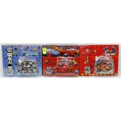 LOT OF 3 NEW KIDS WATCH AND WALLET SET COMBOS