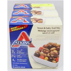 LOT OF 3 ATKINS SWEET & SALTY TRAIL MIX