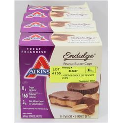 LOT OF 4 ATKINS INDULGE PEANUT BUTTER CUPS