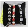 Image 1 : GROUP OF 3 BEADED MACRAME BRACELETS