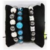 Image 1 : GROUP OF 3 BEADED MACRAME BRACELETS