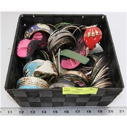 BASKET OF BRACELETS, RING HOLDERS & MORE
