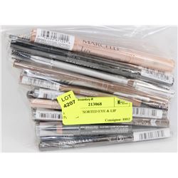 BAG OF ASSORTED EYE & LIP PENCILS