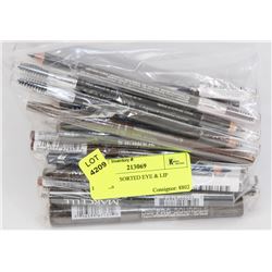 BAG OF ASSORTED EYE & LIP PENCILS