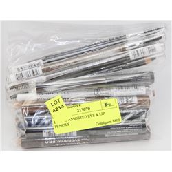 BAG OF ASSORTED EYE & LIP PENCILS
