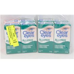LOT OF 8 ASSORTED CLEAR EYES LUBRICANT EYE DROPS