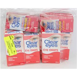 LOT OF 11 ASSORTED CLEAR EYES LUBRICANT EYE DROPS