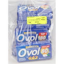 LOT OF 6 OVOL 80MG FOR GAS - 50 MINT CHEWABLES