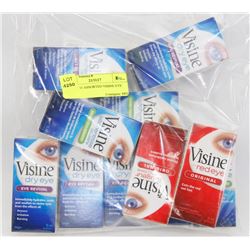 BAG OF 11 ASSORTED VISINE EYE DROPS