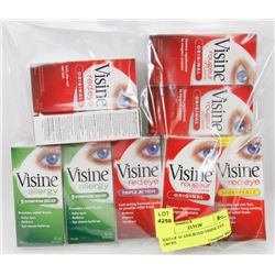BAG OF 10 ASSORTED VISINE EYE DROPS