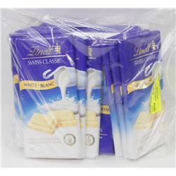 18 LINDT SWISS CLASSIC WHITE CHOCOLATE BARS