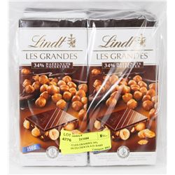 12 LINDT LES GRANDES 34% HAZELNUTS CHOCOLATE BARS