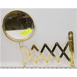 VINTAGE WALL MOUNT BRASS EXTENDABLE MIRROR