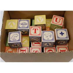 BOX OF VINTAGE WOODEN BLOCKS